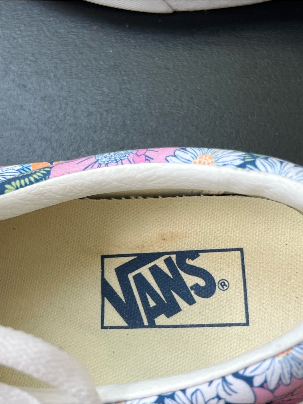 Vans Floral Canvas Low-Top Sneakers in Pink, Blue & Orange - Picture 7 of 16